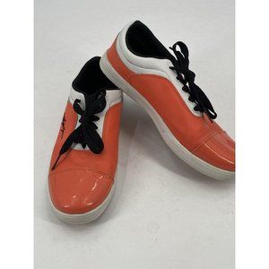 Shorty Capone Men's Orange Leather Sneakers Fashion Shoes Lace Up Signature 11M